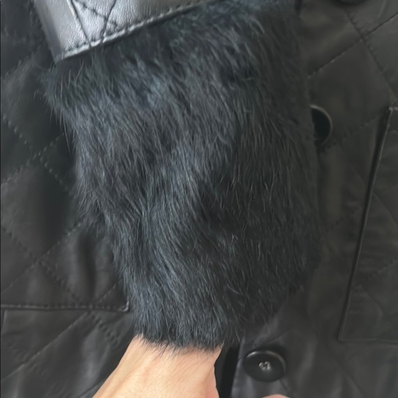 Bebe Black leather Quilted Coat - Picture 5 of 15